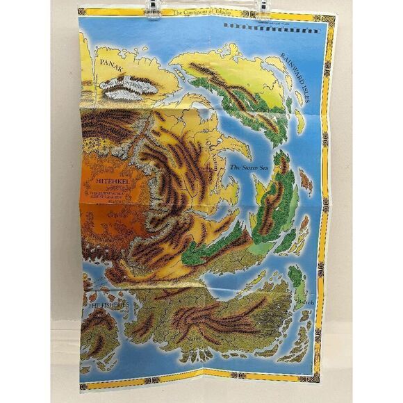 The Continent of Taladas Dragon Lance Map 1989 Dungeons & Dragons 2 Panel - Picture 2 of 2